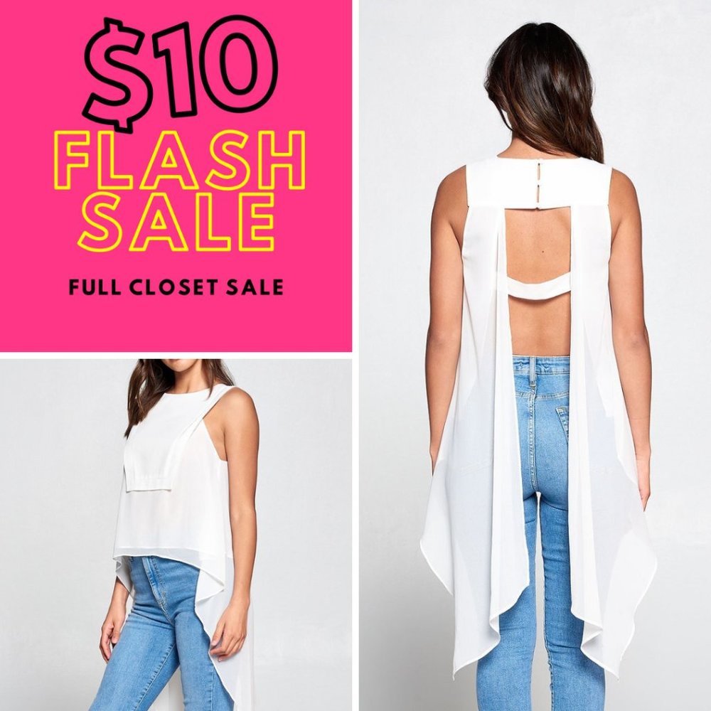 50% off - Open Back Georgette Fabric Top